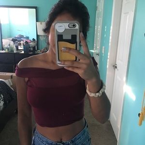 Maroon Crop Top